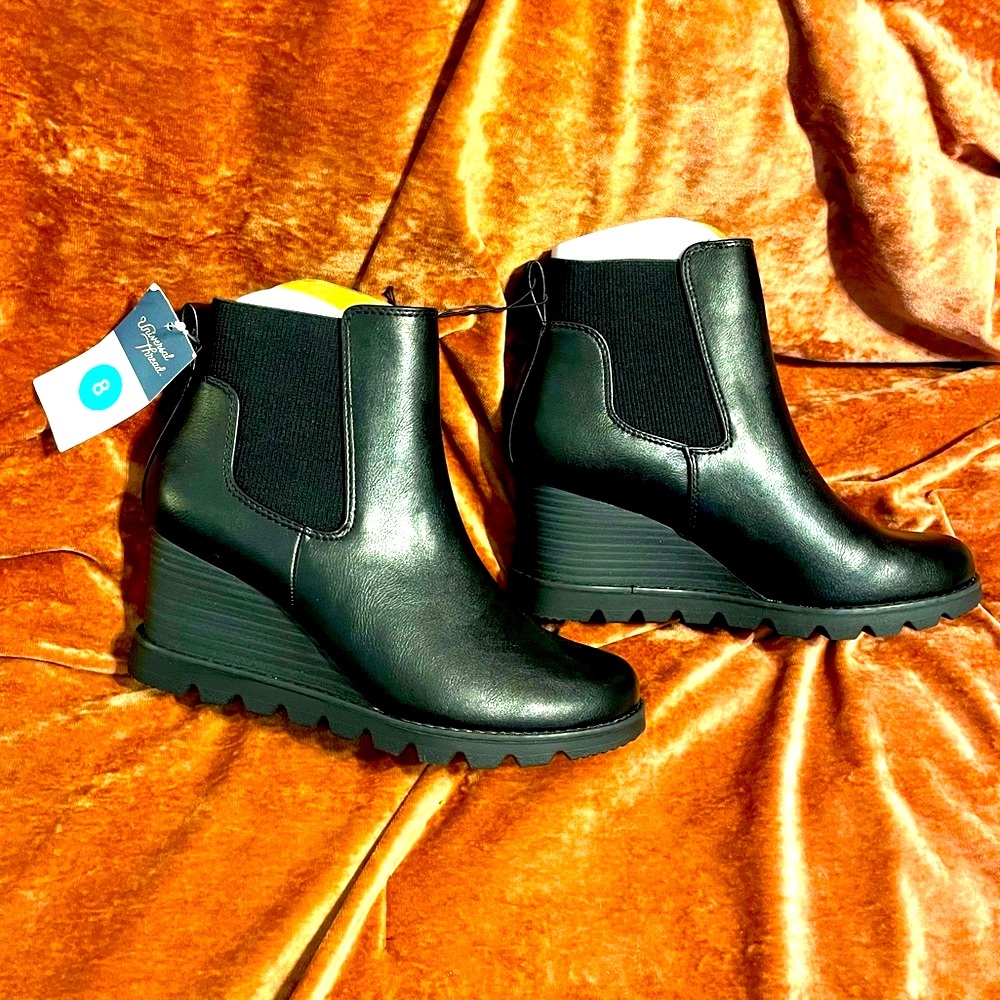 Black Faux Leather Boots